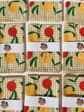 Julie Peach • Tea Towel, Gingham Peach Toss