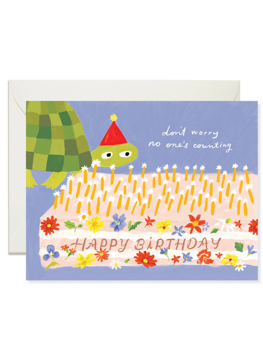 Karen Schipper • "Don't Worry No One's Counting" Turtle Birthday Card