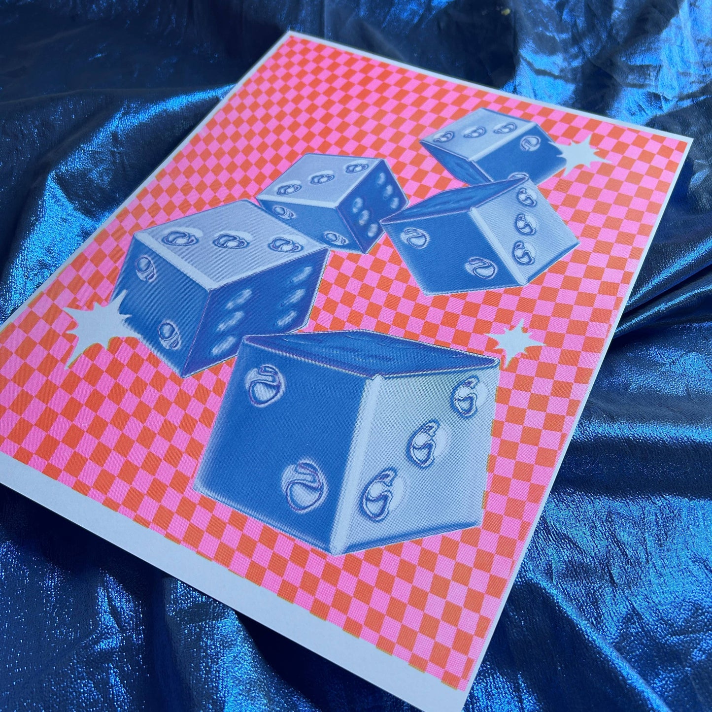 Alex Luciano • 11” x 14” Risograph Print, Dice