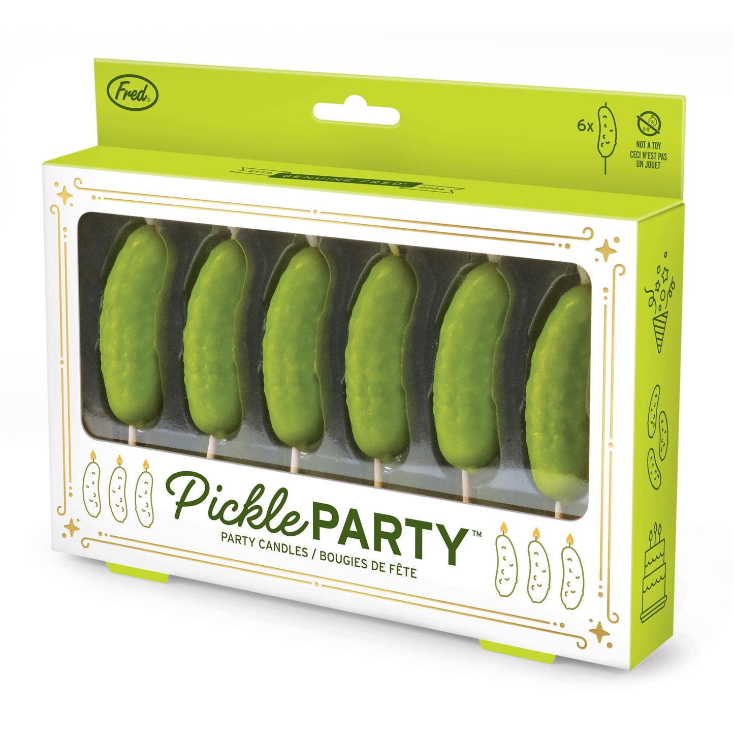 PICKLE PARTY Cake Candles, Set of 6