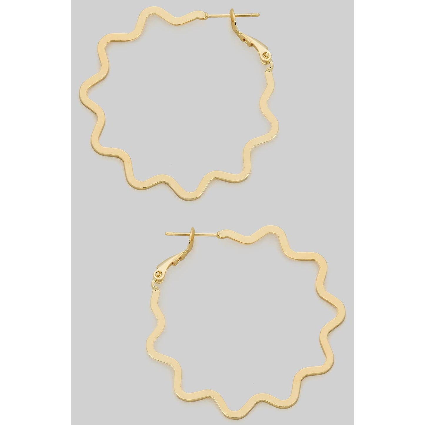 Wavy Brass Hoop Earrings