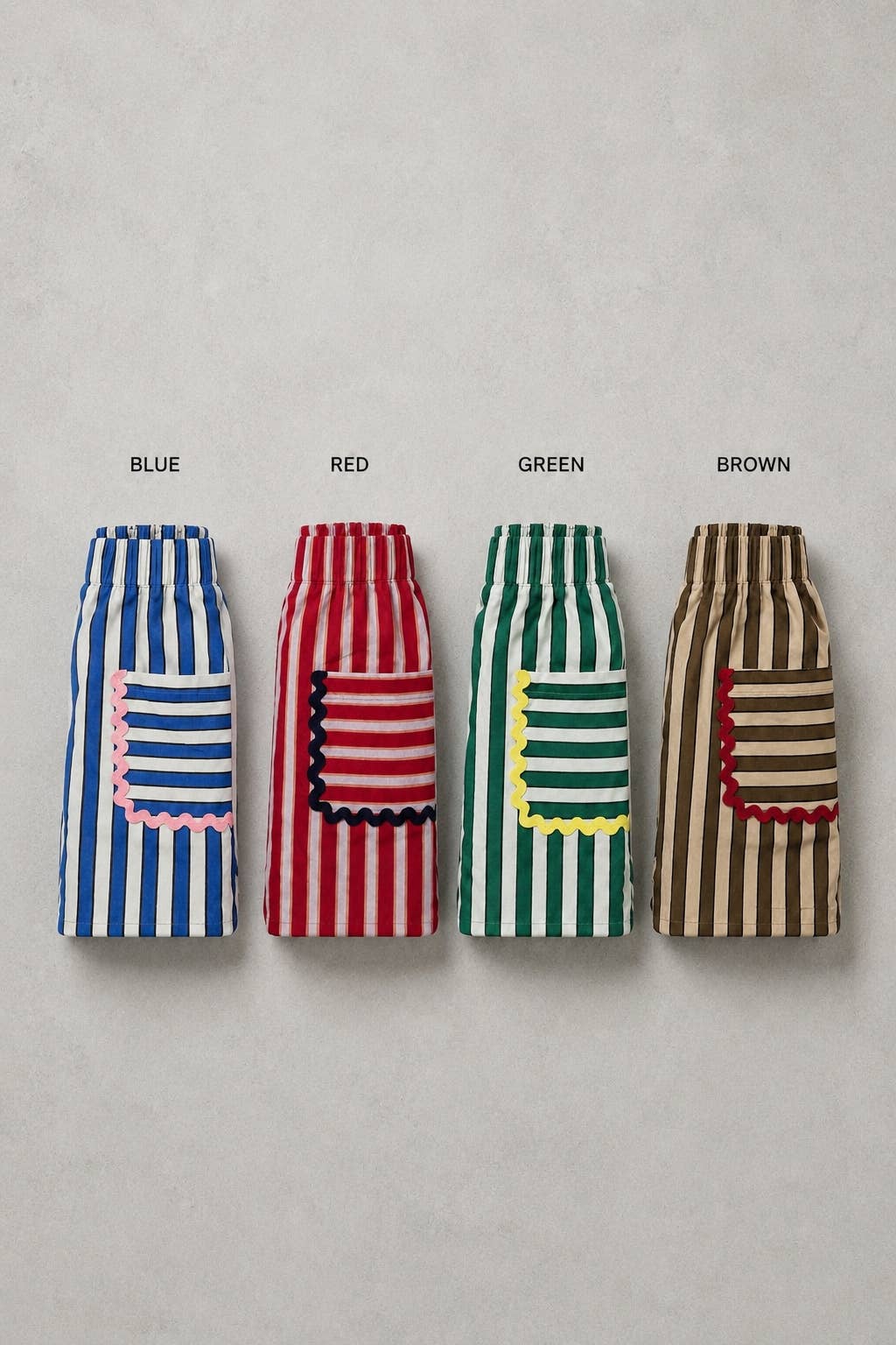 Plus Size, Contrast Striped Stretch Shorts & Accent Pocket