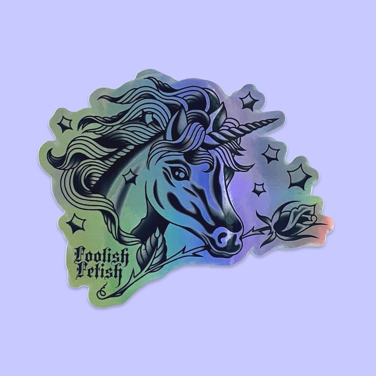 Foolish Fetish • Holographic Unicorn Sticker