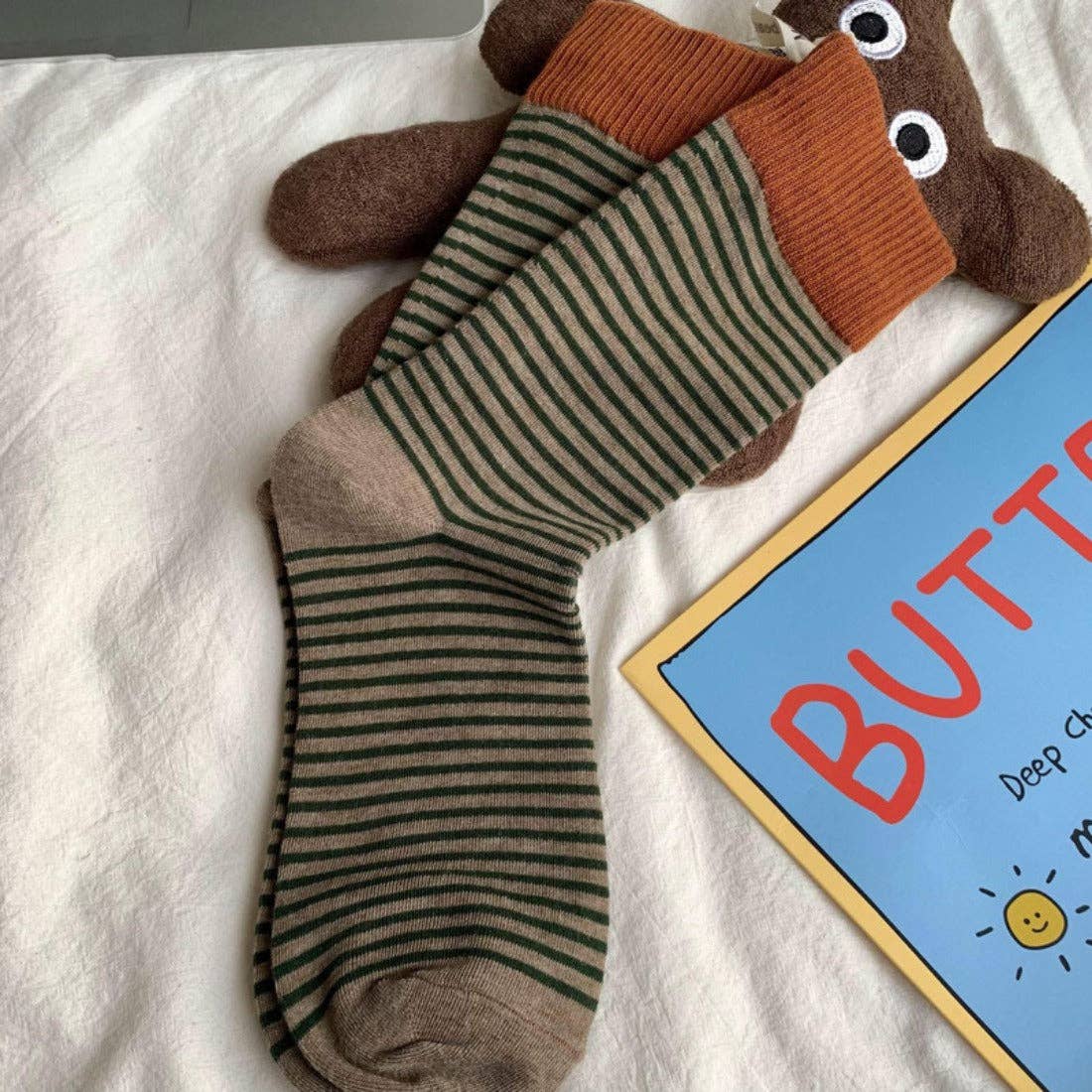 Colorful Striped Mid-Calf Socks