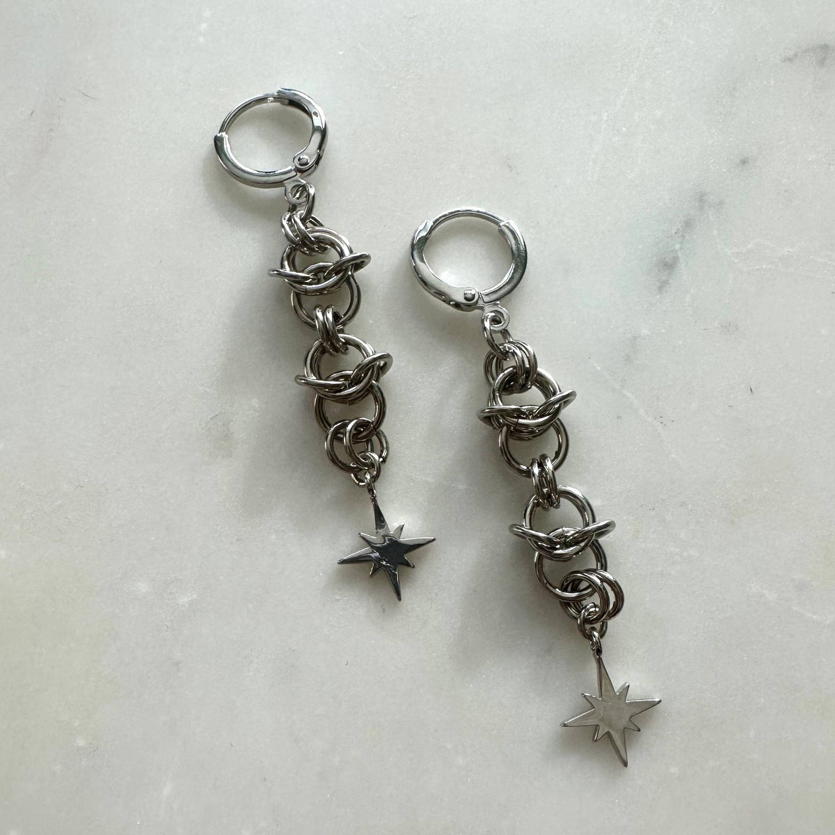 Foolish Fetish • Cosmic Starburst Chainmail Earrings