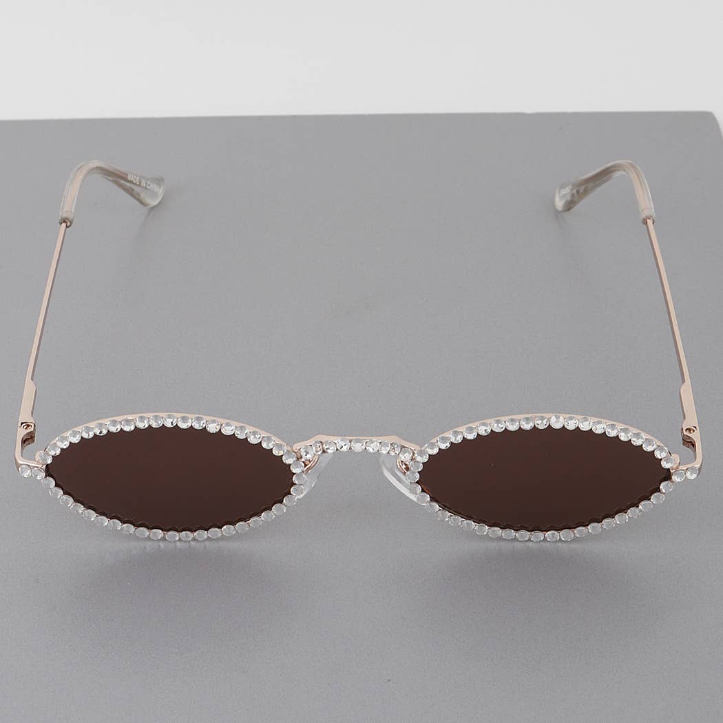 Vintage Style, Jewel Lined Round Sunglasses