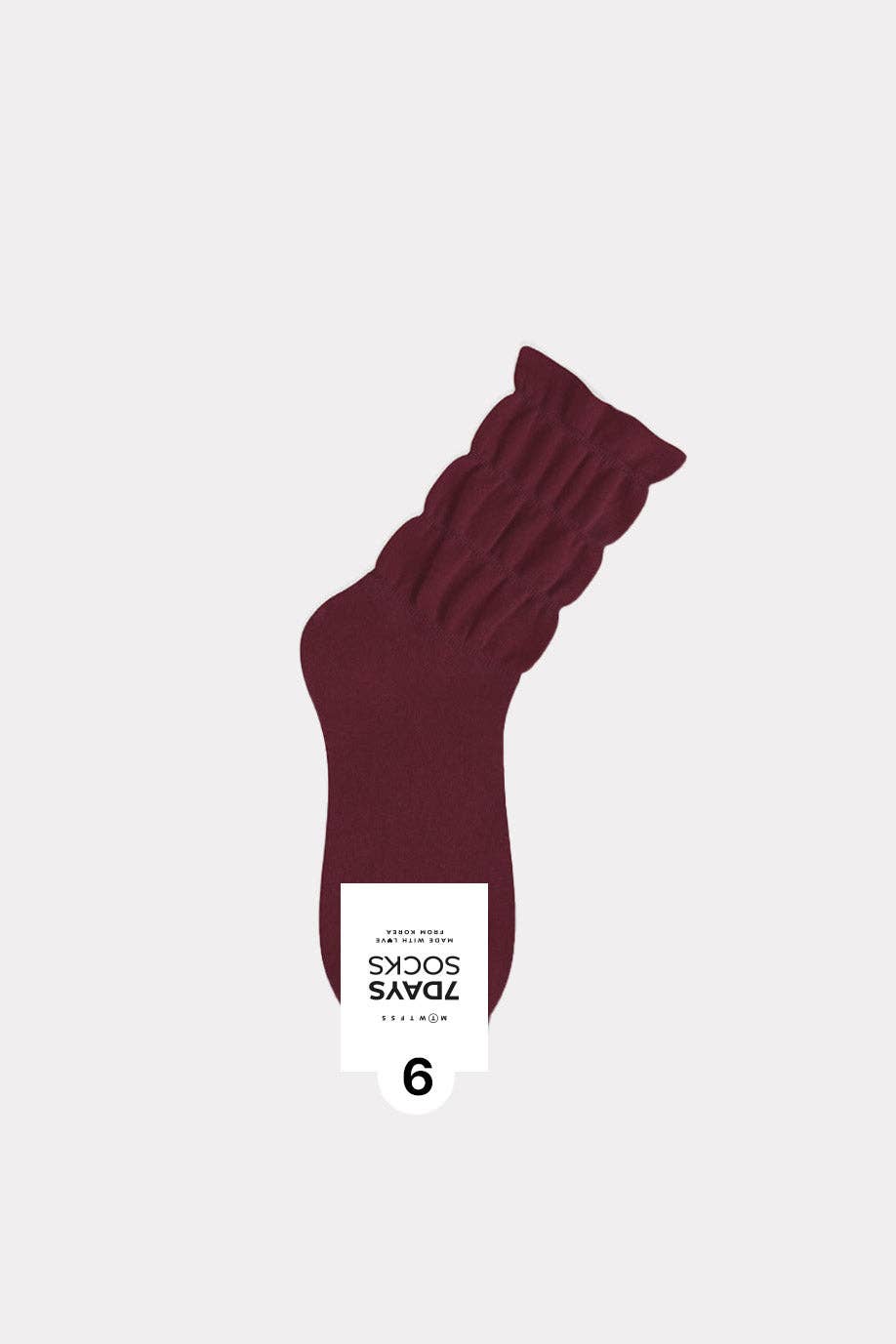 7DAYSSOCKS • Women's Crew Daily Non Binding Shirring Solid Socks
