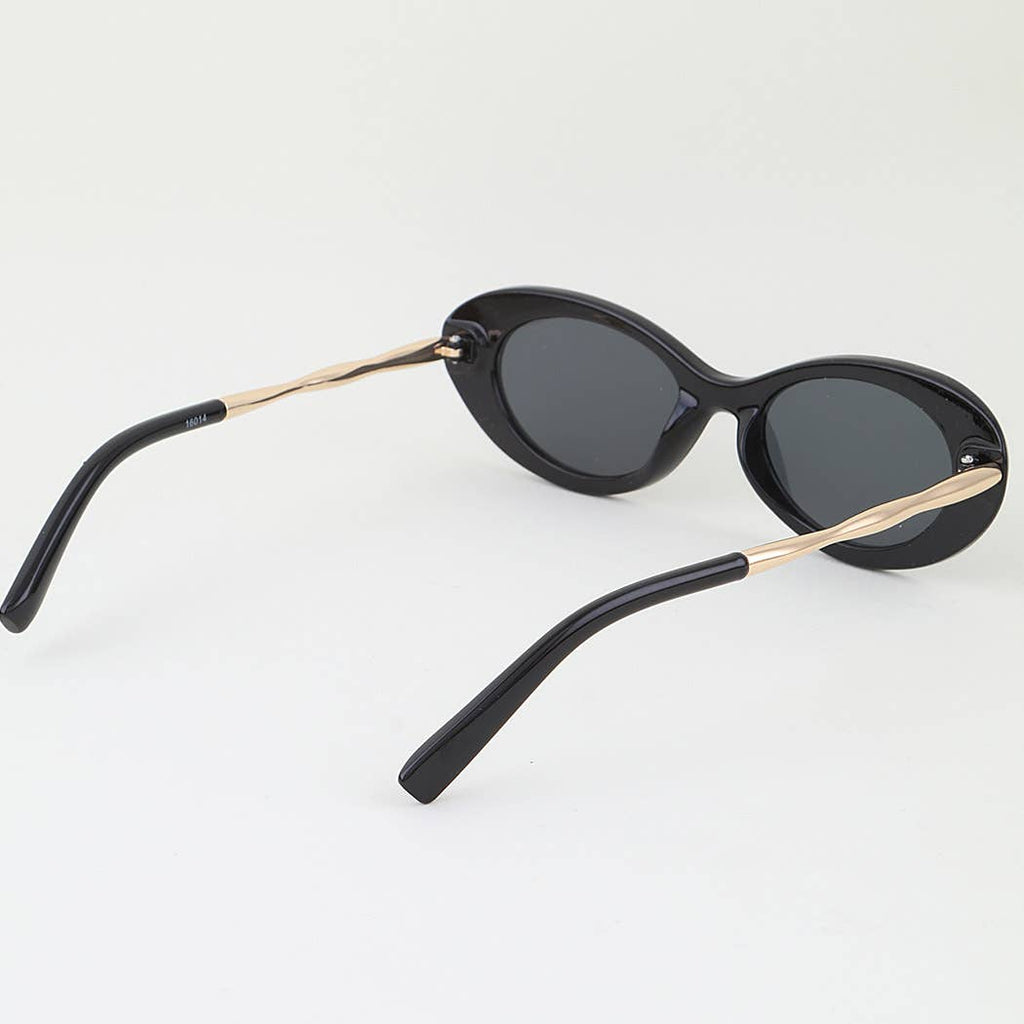 Retro Polished Wavy Round Sunglasses