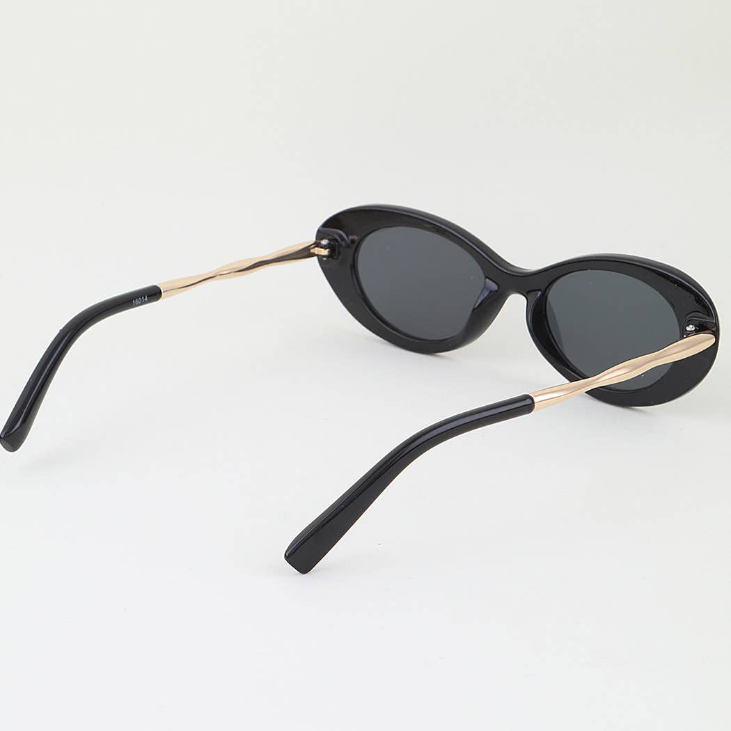 Retro Polished Wavy Round Sunglasses