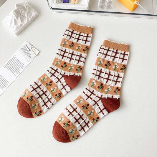 Autumn Brown Motif Women's Socks