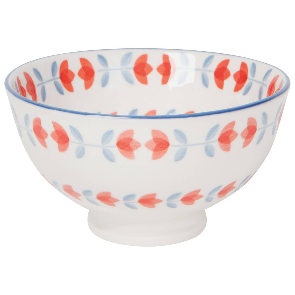 SALE • Red Tulip Stamped Bowl 4 inch