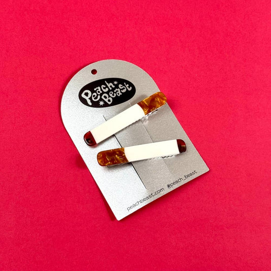 Peach Beast • Cigarette Acetate Hair Clips