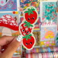 Veronica Porlier • Strawberry Friends Glitter Vinyl Sticker