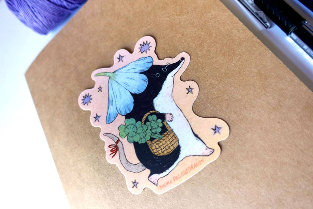 Marika Paz • Lucky Shrew Vinyl Sticker
