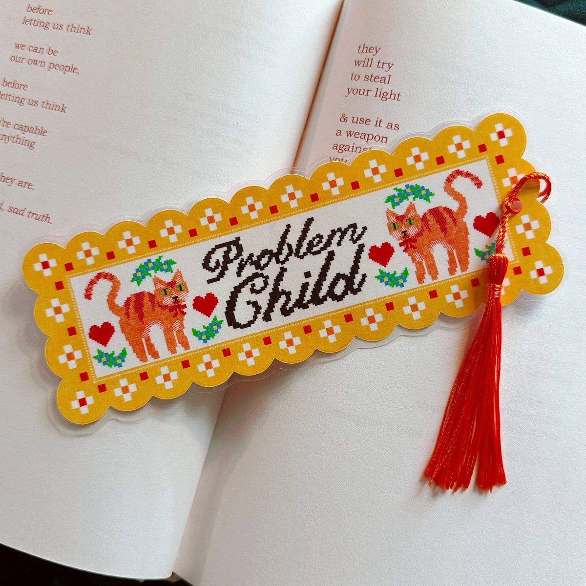 Chaos Magic Studio • "Problem Child" Cottagecore Tassel Bookmark