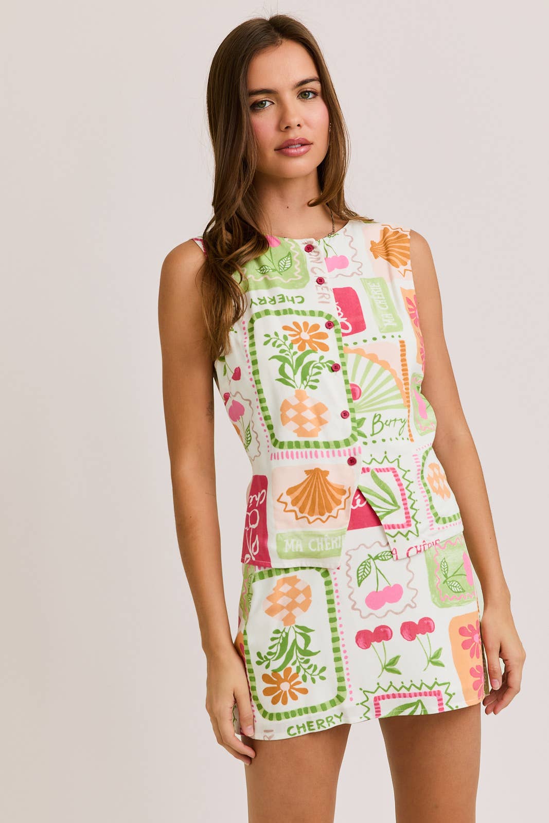 Spring Set • Button Down Top & Skirt