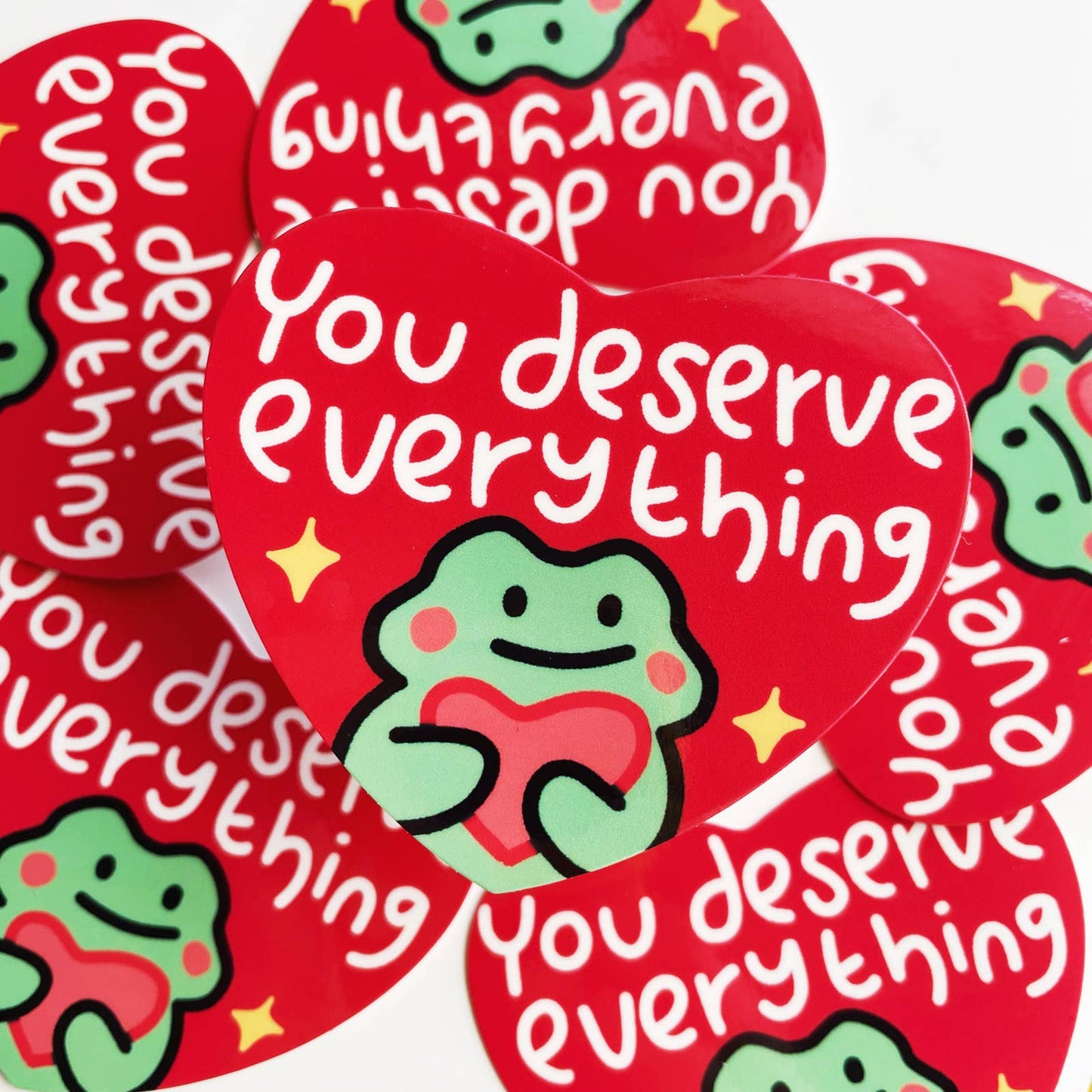 Ghostiekid • You Deserve Everything Frog Valentine's Day Vinyl Sticker