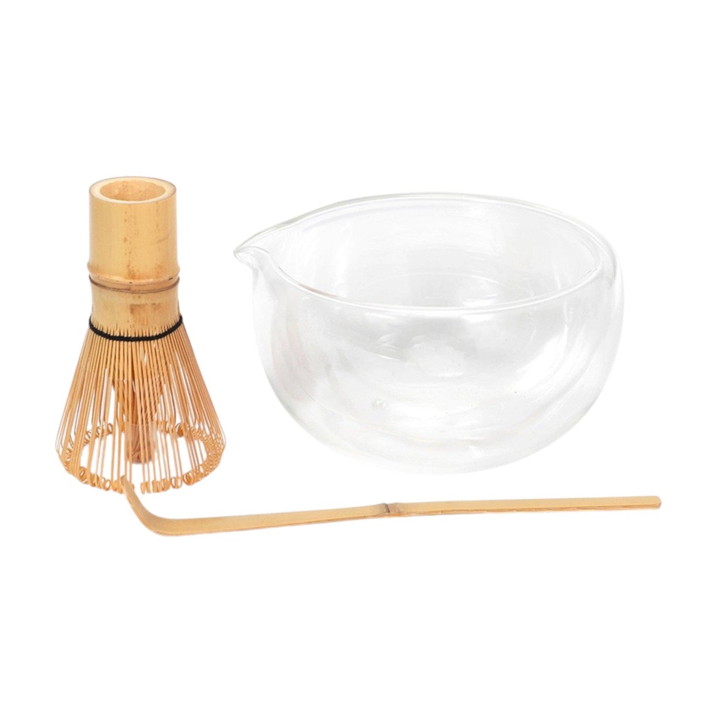 Matcha Set, 16oz Double Wall Glass Matcha Latte Bowl with Whisk and Scoop