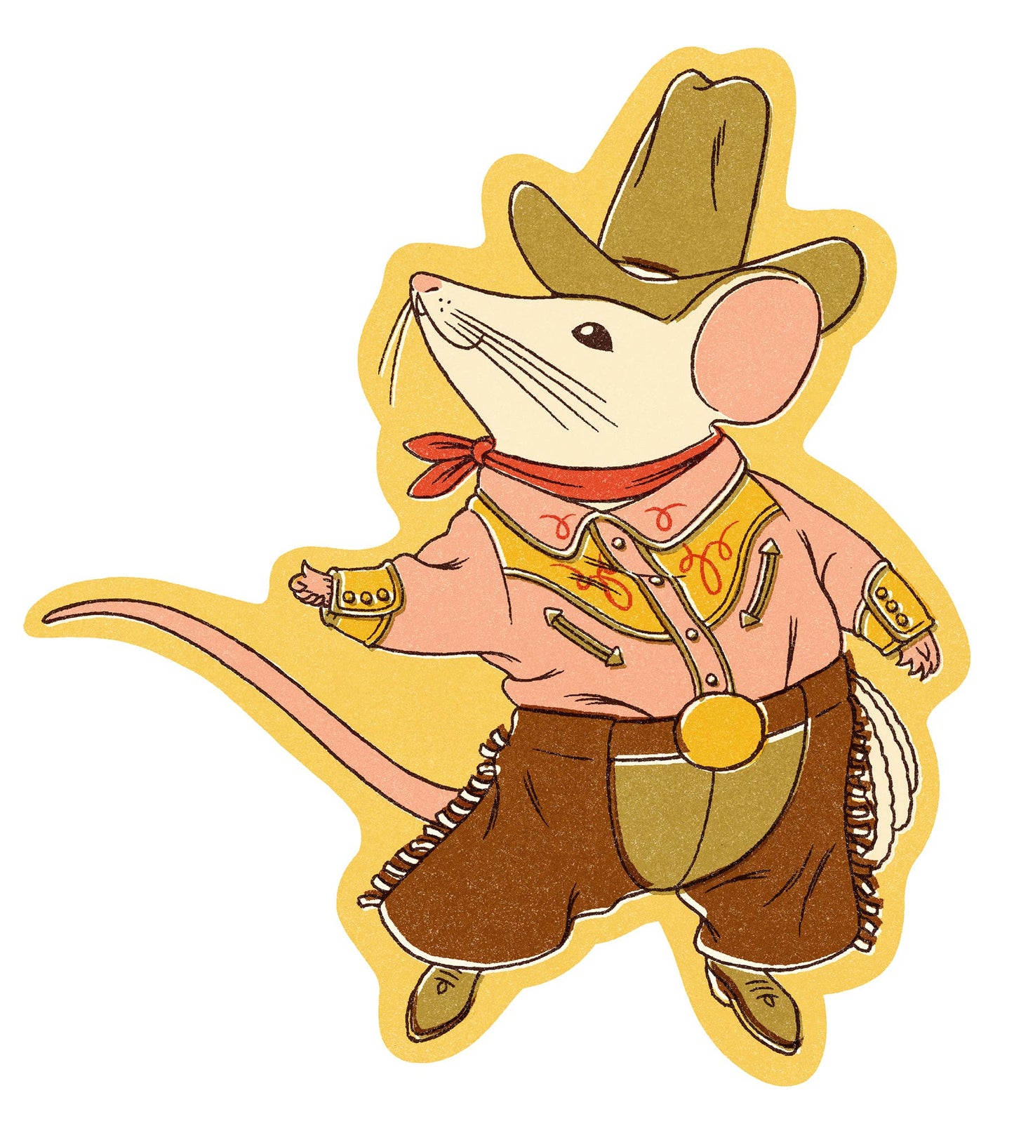 Wallflower Paper & Party • Mouse Cowboy Mouse Vinyl Sticker