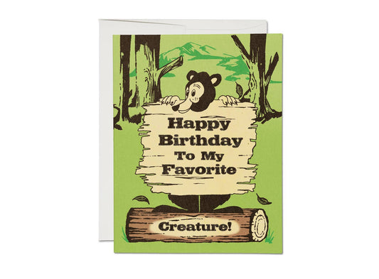 Bear Announcement birthday greeting card