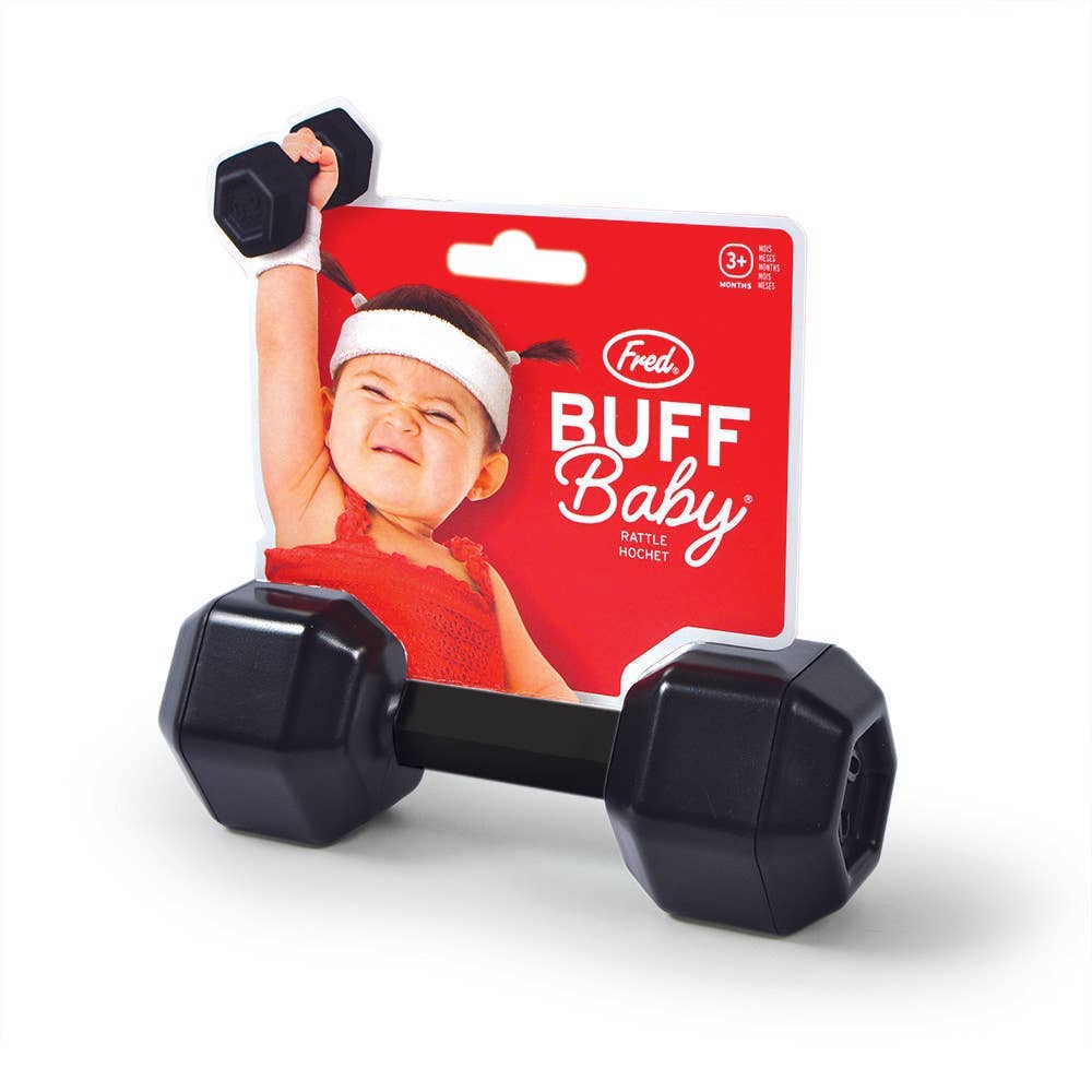 Fred & Friends • Dumbbell Rattle, Buff Baby