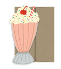 Milkshake, Die-Cut Blank Greeting Card