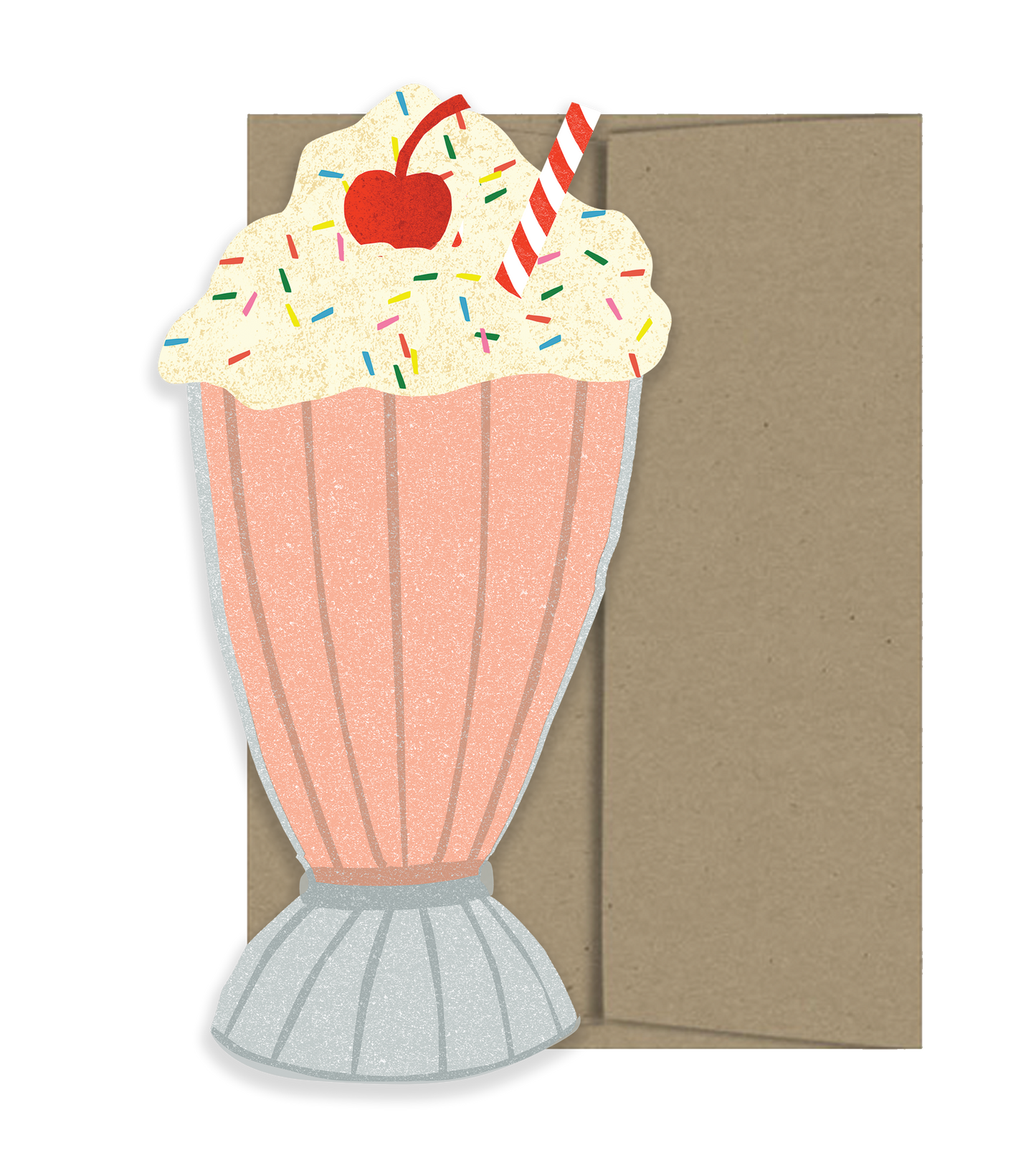 Milkshake, Die-Cut Blank Greeting Card