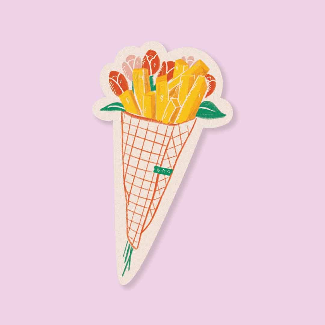 Hey Sooj • Fries Over Flowers Sticker