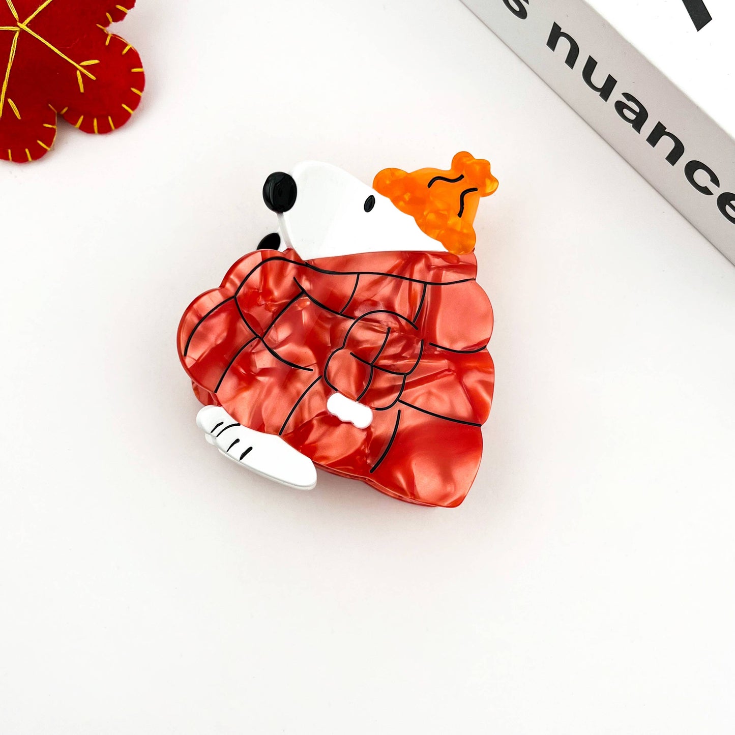 Snoopy Puffer Jacket Hair Claw Clip