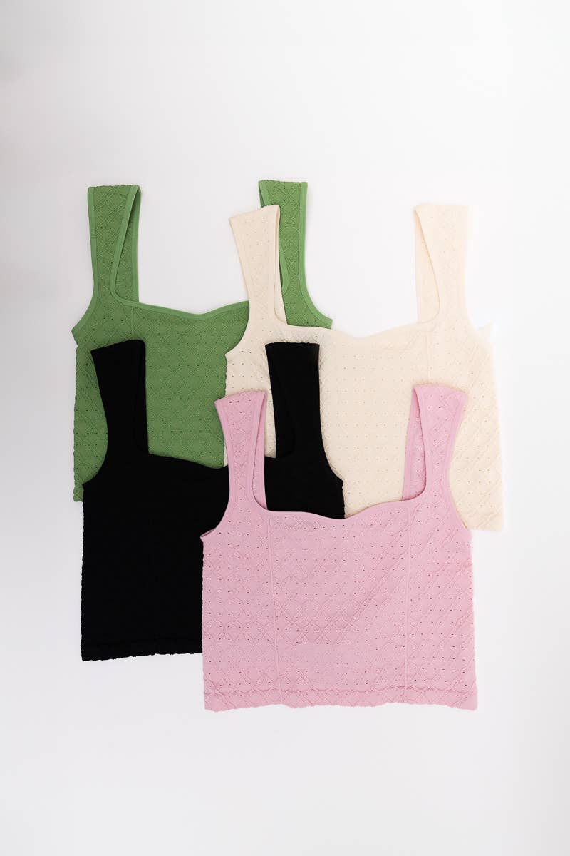 Square Neck Textured Brami