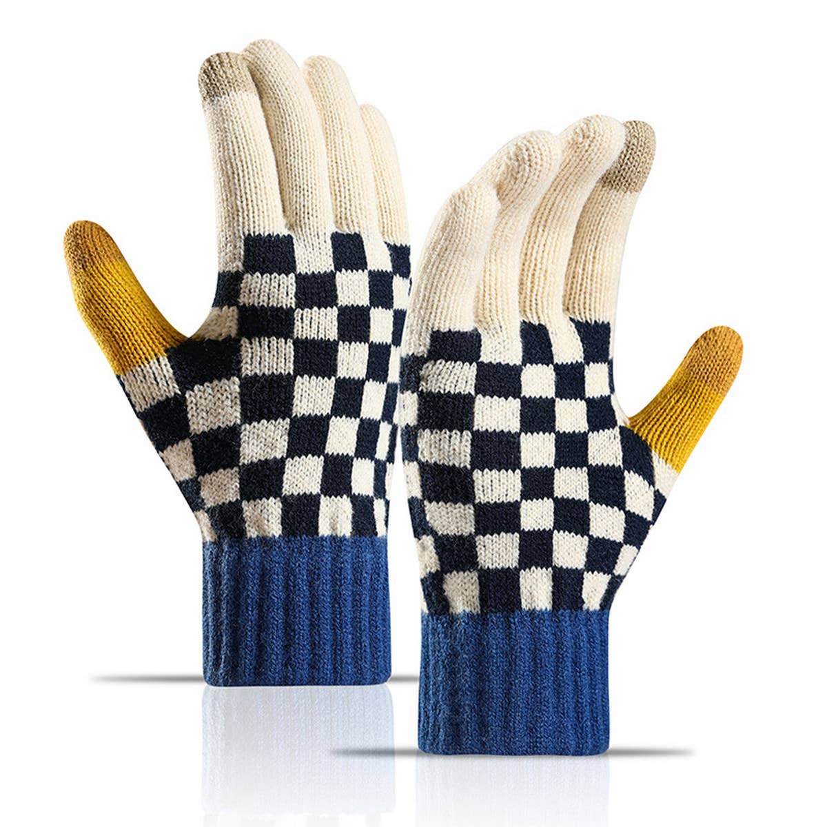 Striped Knit Gloves