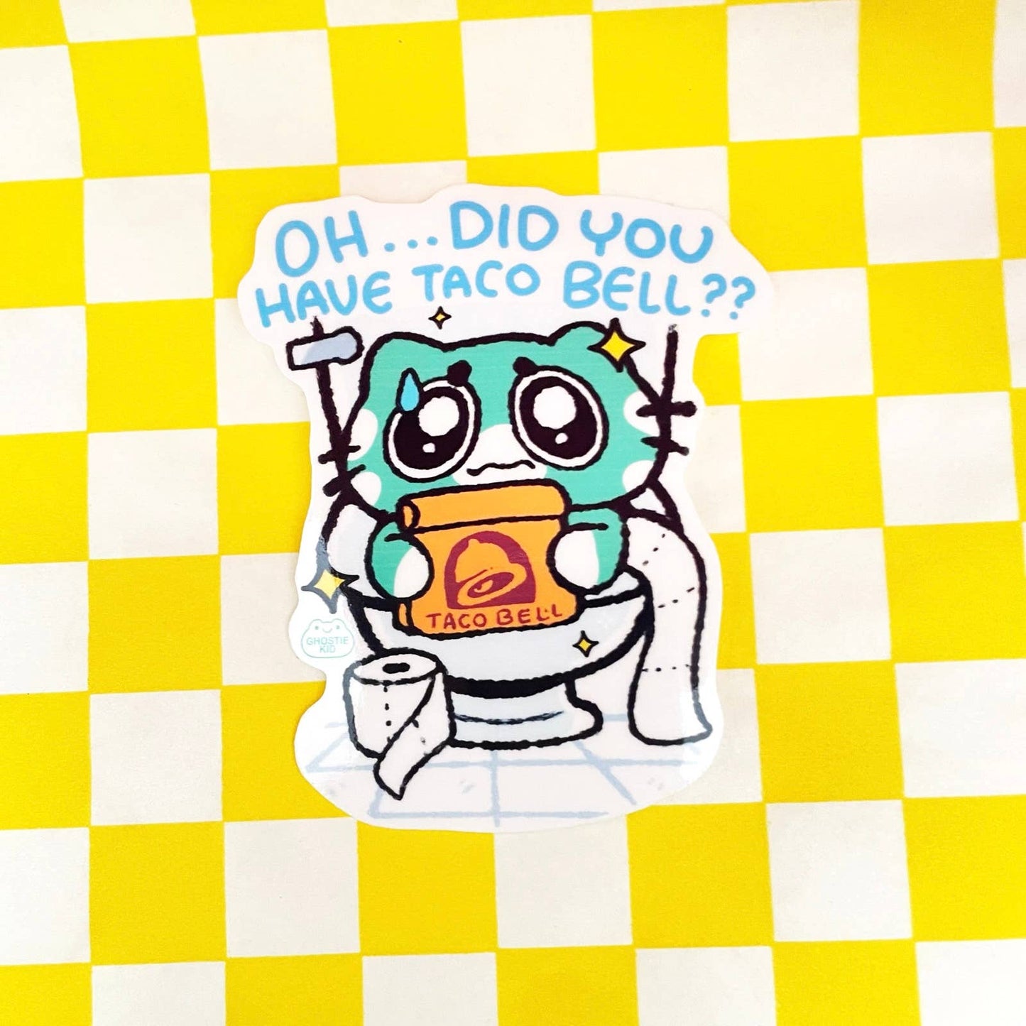 Ghostiekid • Did You Have Taco Bell? Toilet Cat  Vinyl Sticker