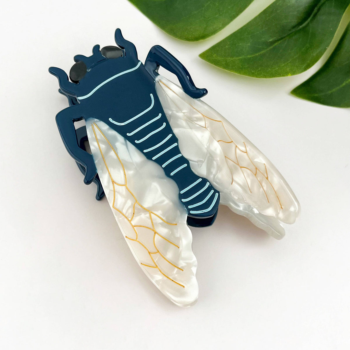 Blue Cicada Hair Claw Clip