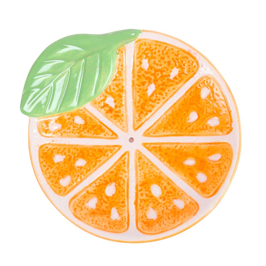 Orange Slice Ceramic Incense Holder Plate