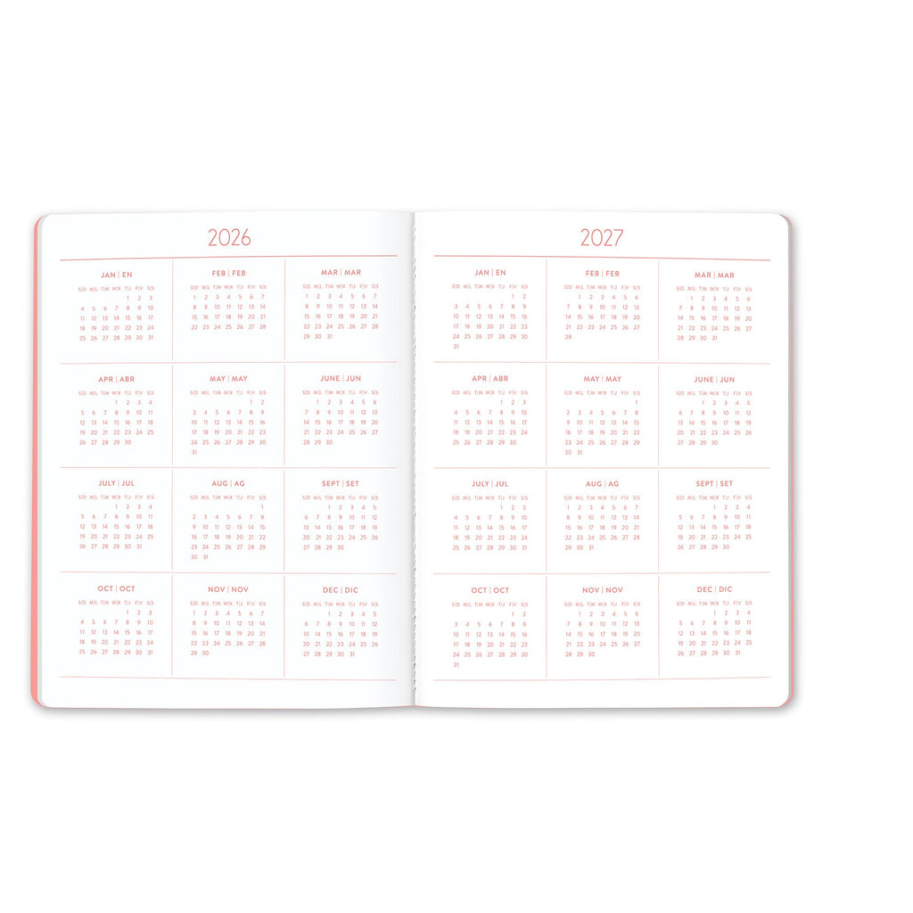 2027 Secret Garden English-Spanish Bilingual Just Right Monthly Planner