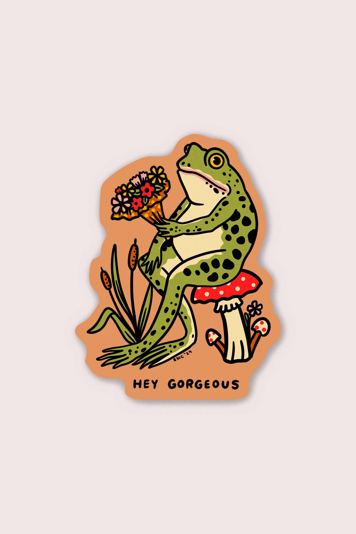 Stay Home Club • “Hey Gorgeous” Frog Vinyl Sticker
