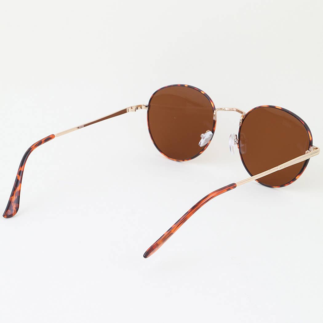 Tortoise Minimal Frame Tinted Sunglasses