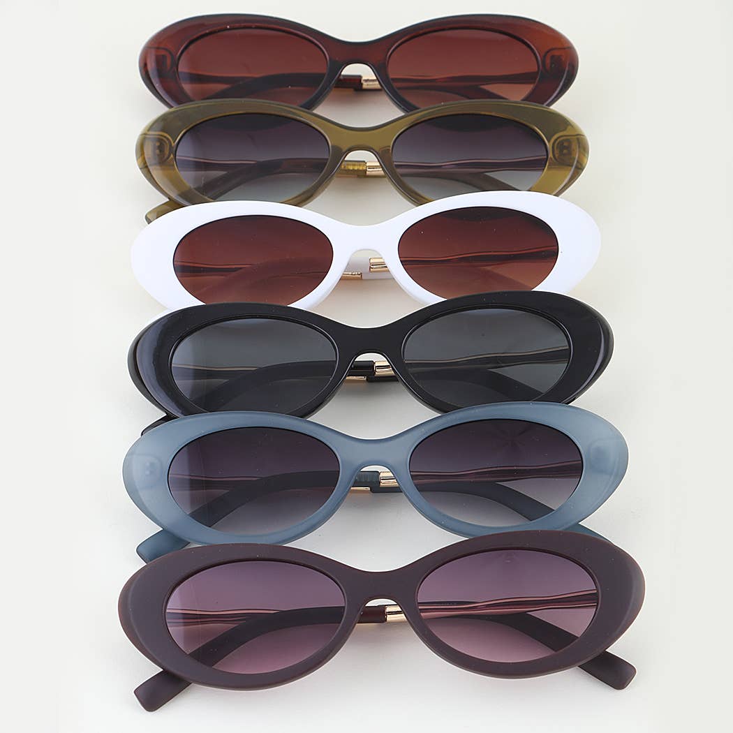 Retro Polished Wavy Round Sunglasses
