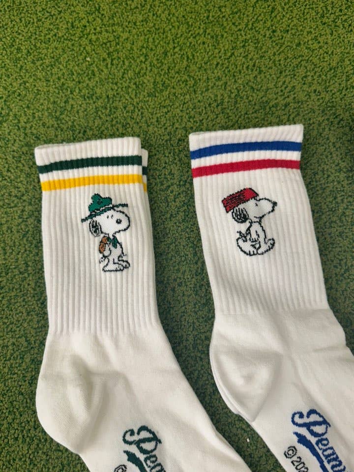 Snoopy • 2-Line Crew Cotton Socks
