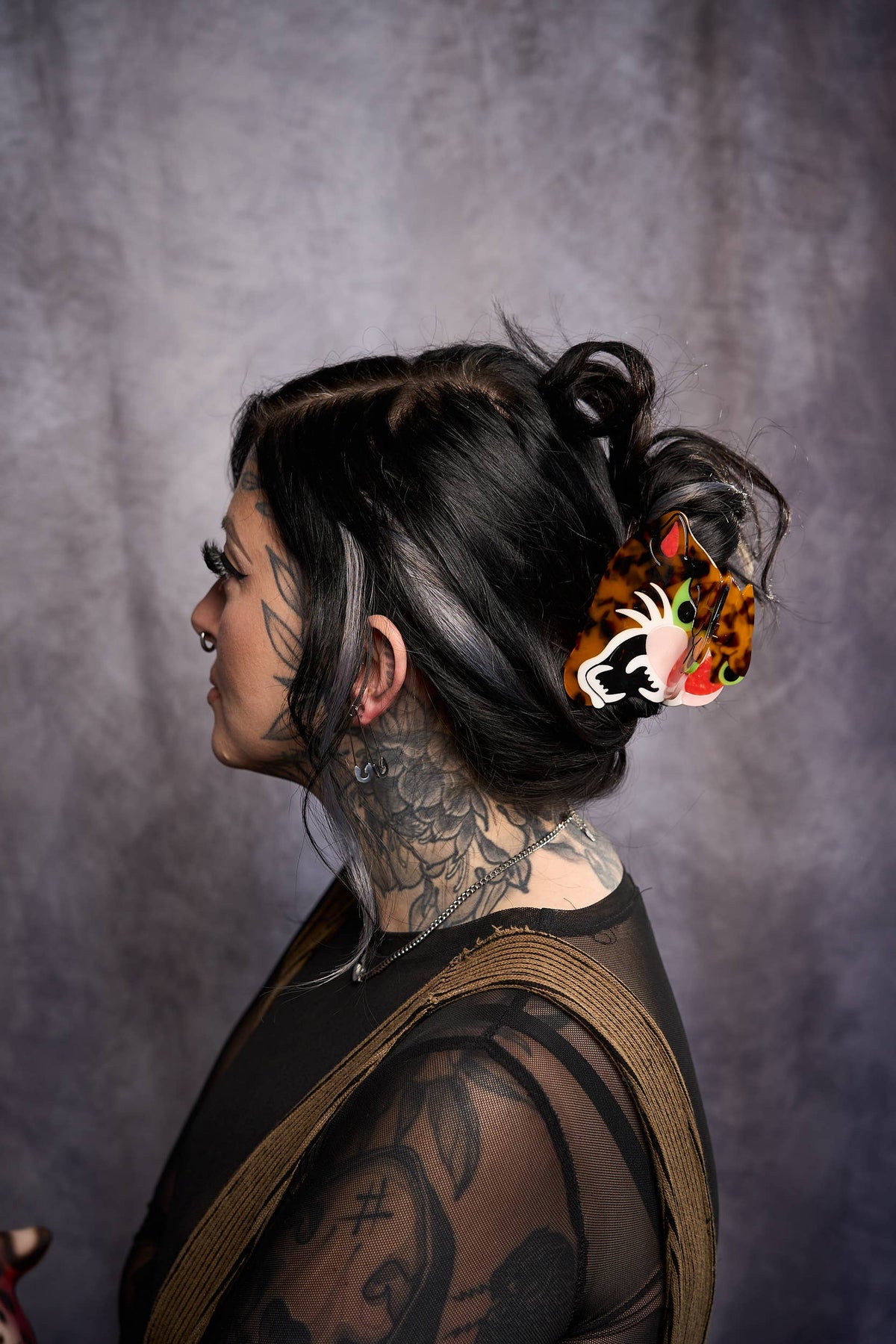 Peach Beast • Leopard Head Hair Claw Clip