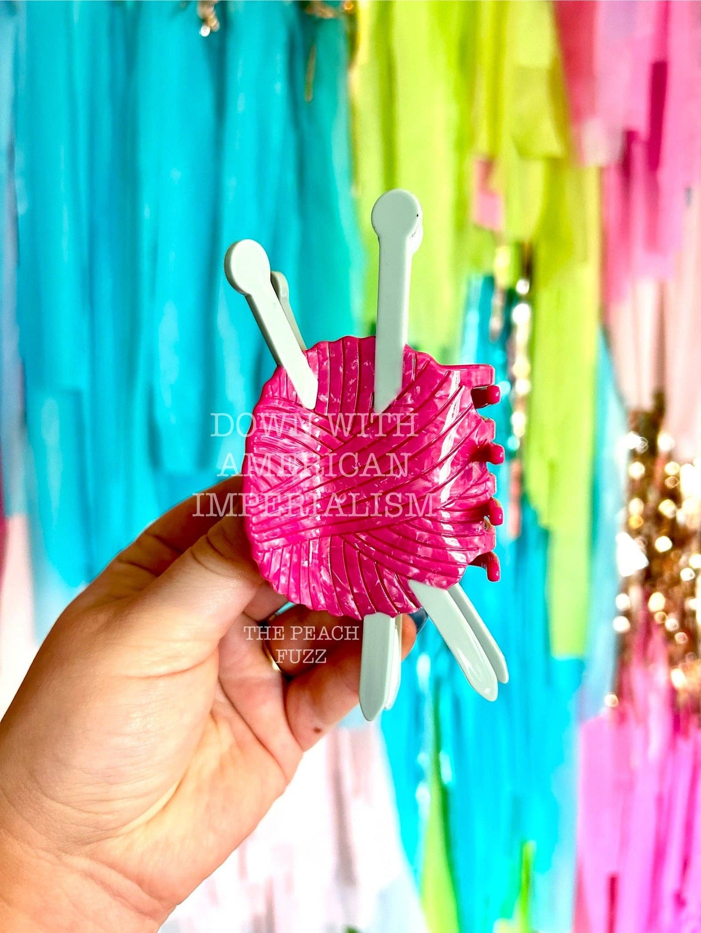 The Peach Fuzz • Yarn Crafts Knitting Needles Hair Claw