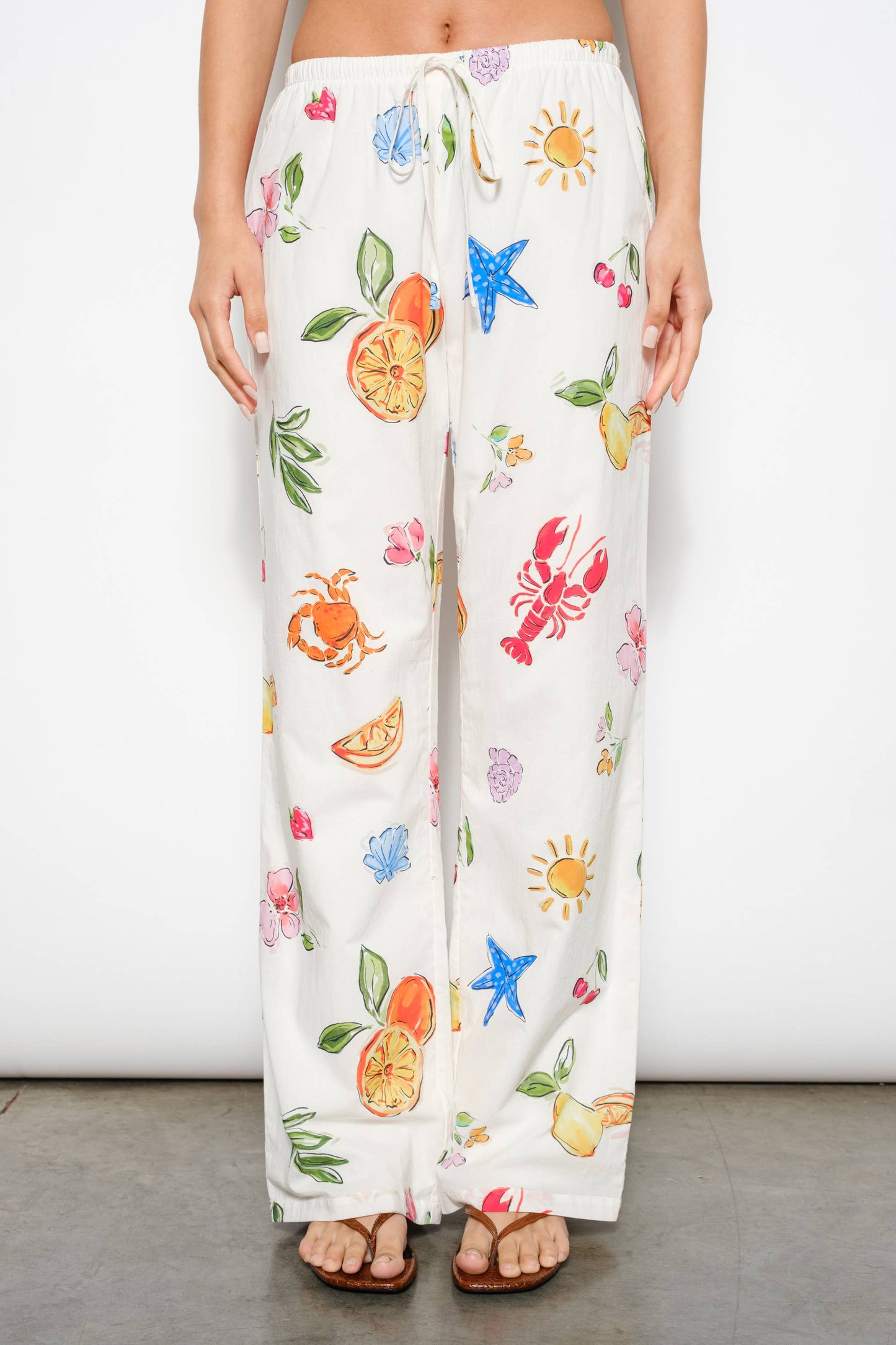 EXCLUSIVE SUMMER PRINT DRAWSTRING PANTS