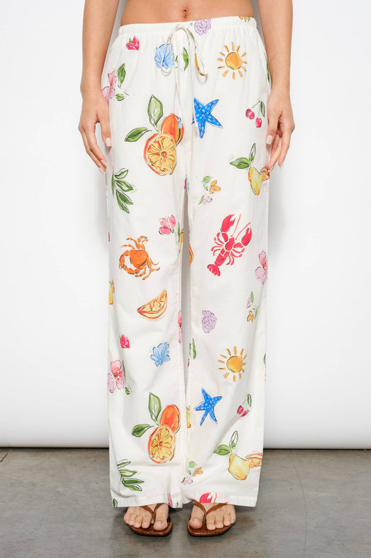 EXCLUSIVE SUMMER PRINT DRAWSTRING PANTS